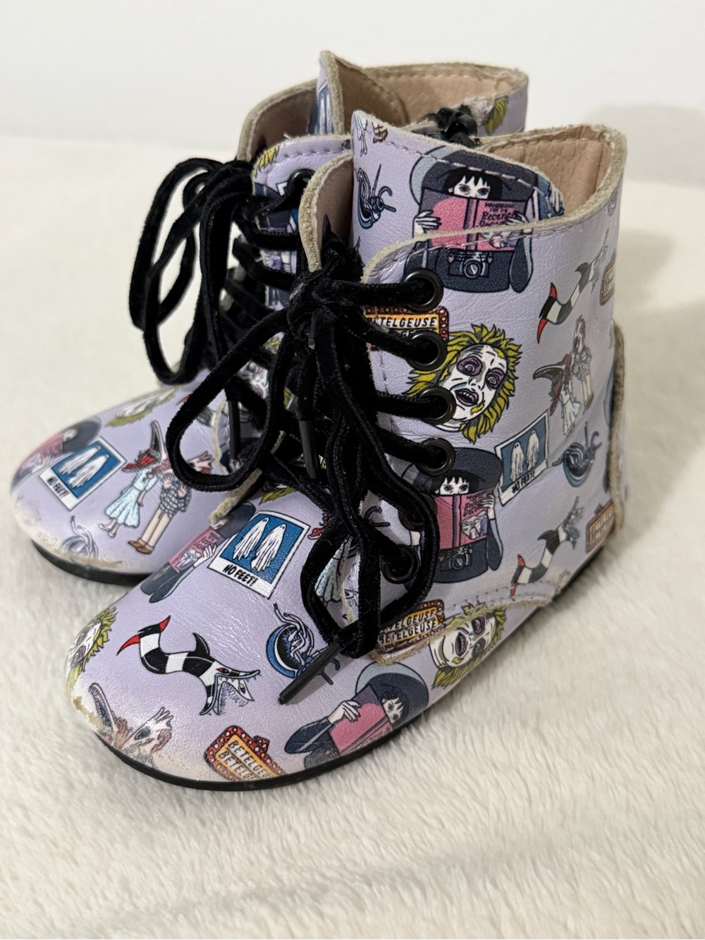 Beetlejuice Toddler Shoes 6C Spellbound Soles Leather Booties Boots Punk